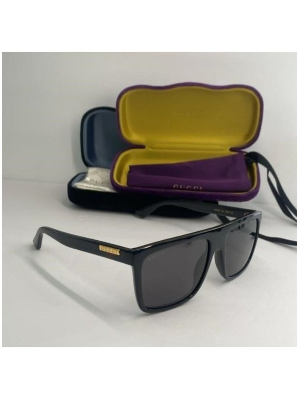 Gucci GG0748S Grey Browline Men's Sunglasses 001 59 New